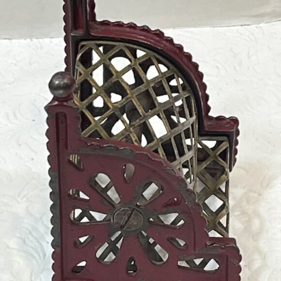 VTG Arcade Cast Iron Footed Cash Register Mesh Coin Bank 3.25"x2.5"x3.75" - Picture 7 of 14